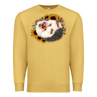 Antique Gold happy hedgehog sunflower leopard Premium Sweatshirt - Jasminsmagicworld