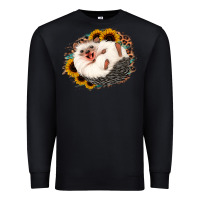 Black happy hedgehog sunflower leopard Premium Sweatshirt - Jasminsmagicworld