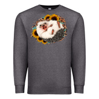 Charcoal Heather happy hedgehog sunflower leopard Premium Sweatshirt - Jasminsmagicworld