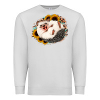 Dove Grey happy hedgehog sunflower leopard Premium Sweatshirt - Jasminsmagicworld