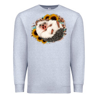 Heather Grey happy hedgehog sunflower leopard Premium Sweatshirt - Jasminsmagicworld