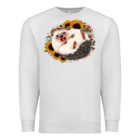 Oatmeal Heather happy hedgehog sunflower leopard Premium Sweatshirt - Jasminsmagicworld