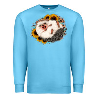 Ocean Blue happy hedgehog sunflower leopard Premium Sweatshirt - Jasminsmagicworld