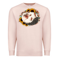 Pale Pink happy hedgehog sunflower leopard Premium Sweatshirt - Jasminsmagicworld