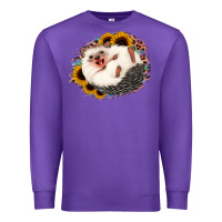 Purple happy hedgehog sunflower leopard Premium Sweatshirt - Jasminsmagicworld