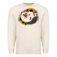 Sandshell happy hedgehog sunflower leopard Premium Sweatshirt - Jasminsmagicworld