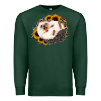 Sports Green happy hedgehog sunflower leopard Premium Sweatshirt - Jasminsmagicworld