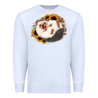White happy hedgehog sunflower leopard Premium Sweatshirt - Jasminsmagicworld
