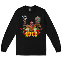 Black farm life rooster Long Sleeve Tee - SublimationCraftShop