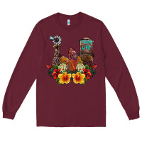 Burgundy farm life rooster Long Sleeve Tee - SublimationCraftShop