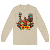 Mushroom farm life rooster Long Sleeve Tee - SublimationCraftShop