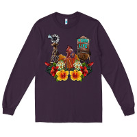 Plum farm life rooster Long Sleeve Tee - SublimationCraftShop