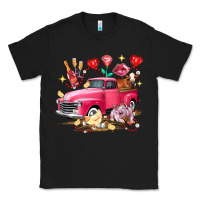 Black Valentine's Day Truck Farm Animals Classic Tee - FaDigitalArtStudio