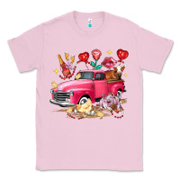 Bubblegum Pink Valentine's Day Truck Farm Animals Classic Tee - FaDigitalArtStudio