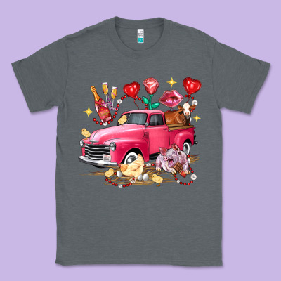 Valentine's Day Truck Farm Animals Classic Tee Designed By Fadigitalartstudio