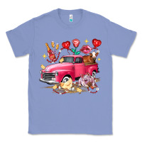 Colony Blue Valentine's Day Truck Farm Animals Classic Tee - FaDigitalArtStudio