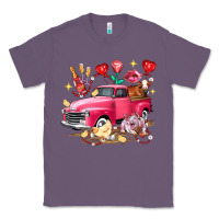 Lavender Valentine's Day Truck Farm Animals Classic Tee - FaDigitalArtStudio