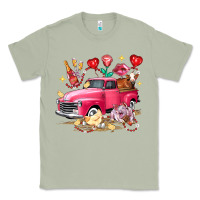 Matcha Valentine's Day Truck Farm Animals Classic Tee - FaDigitalArtStudio