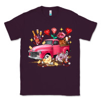 Plum Valentine's Day Truck Farm Animals Classic Tee - FaDigitalArtStudio
