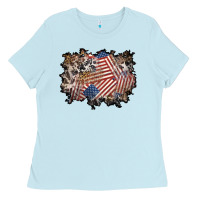 Baby Blue 4th of july background Ladies Tee - BundleAndBundleShop