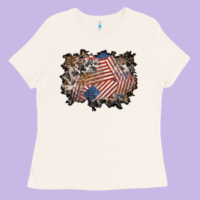 4th Of July Background Ladies Tee Designed By Bundleandbundleshop
