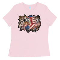 Bubblegum Pink 4th of july background Ladies Tee - BundleAndBundleShop