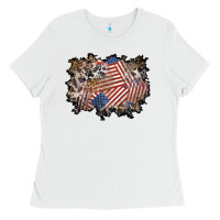 White 4th of july background Ladies Tee - BundleAndBundleShop