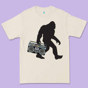 Bigfoot Beatbox Boom Box Retro   Bigfoot Boom Box Premium Tee Designed By Designefamous