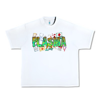 White plasma lab Urban Heavy Tee - CowhideDigitalArt