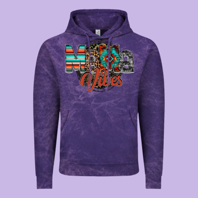 Mama Vibes Vintage Hoodie Designed By Racoondesign