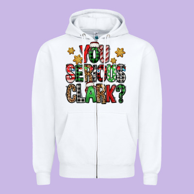 You Serious Clark Christmas Vacation Zipper Hoodie Designed By Jasminsmagicworld