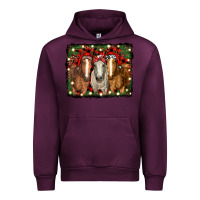 Mauve Wine Christmas horses Urban Hoodie - RanaPortraitStore