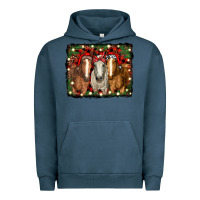 Pigment Midnight Navy Christmas horses Urban Hoodie - RanaPortraitStore