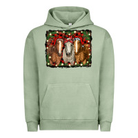 Pigment Oil Green Christmas horses Urban Hoodie - RanaPortraitStore