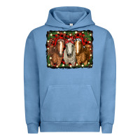 Pigment Pebble Blue Christmas horses Urban Hoodie - RanaPortraitStore