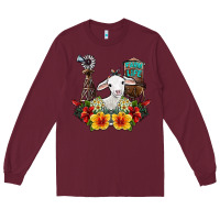 Burgundy farm life sheep Long Sleeve Tee - SublimationCraftShop