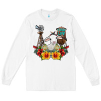 White farm life sheep Long Sleeve Tee - SublimationCraftShop
