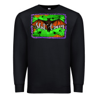 Black bat shit crazy with background Premium Sweatshirt - Jasminsmagicworld