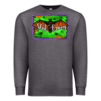 Charcoal Heather bat shit crazy with background Premium Sweatshirt - Jasminsmagicworld