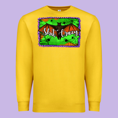 Bat Shit Crazy With Background Premium Sweatshirt Designed By Jasminsmagicworld