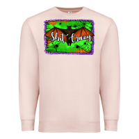 Pale Pink bat shit crazy with background Premium Sweatshirt - Jasminsmagicworld