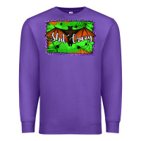 Purple bat shit crazy with background Premium Sweatshirt - Jasminsmagicworld