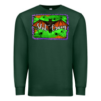 Sports Green bat shit crazy with background Premium Sweatshirt - Jasminsmagicworld