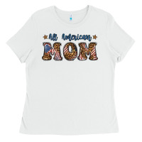 White all american mom Ladies Tee - BundleAndBundleShop