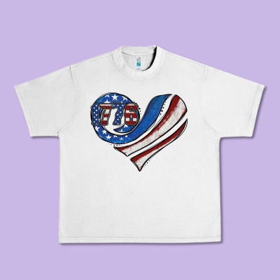 American Flag Heart Urban Heavy Tee Designed By Jasminsmagicworld