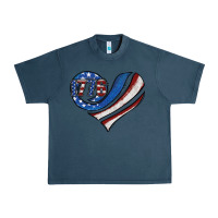 Midnight Navy american flag heart Urban Heavy Tee - Jasminsmagicworld