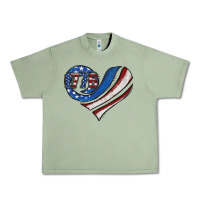 Oil Green american flag heart Urban Heavy Tee - Jasminsmagicworld