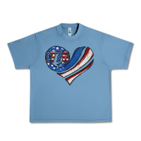 Pebble Blue american flag heart Urban Heavy Tee - Jasminsmagicworld