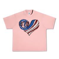 Salmon american flag heart Urban Heavy Tee - Jasminsmagicworld