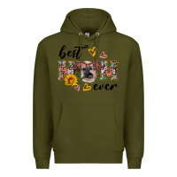 Army Green best mom ever with cow Premium Hoodie - Artiststas